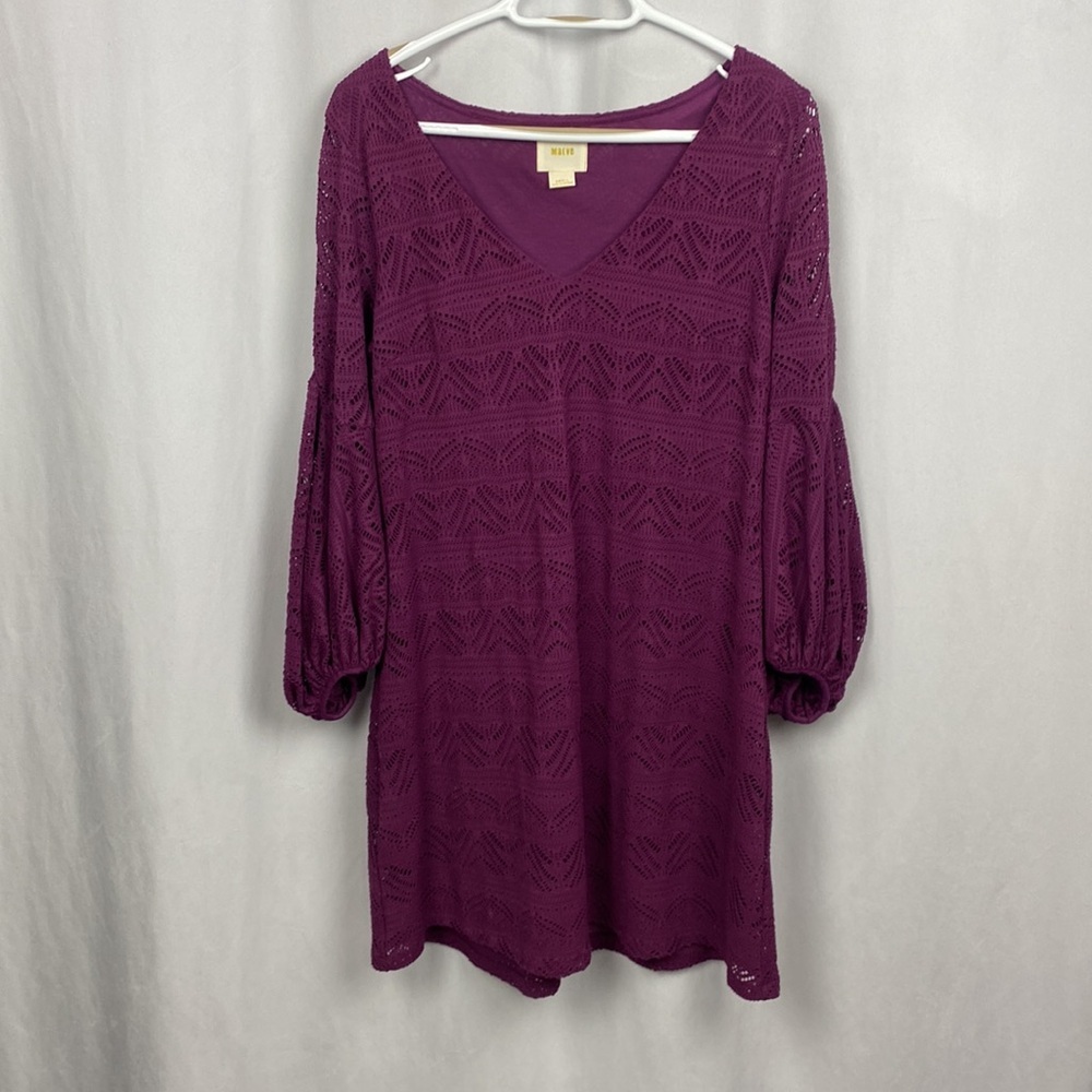 Anthropologie Purple Long Sleeve Dress